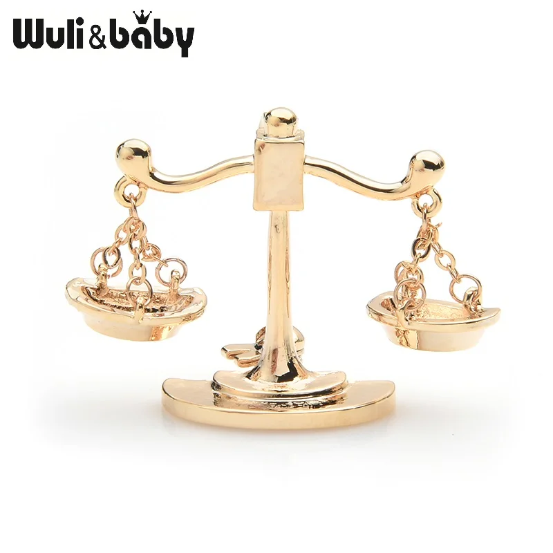 Wuli&baby цвета: золотистый, серебристый Цвет для малышей с принтом «Скорпион» Броши Для женщин Для мужчин сплав весы Созвездие Банкетная, праздничная брошь, булавки, подарки - Окраска металла: gold