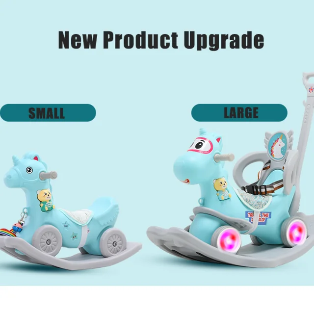 Arrival Infant Shining Rocking Horse Sliding Dual-Purpose Wooden Horse Toy Multifunctional Baby Rocking Car Indoor Toys Gift 2