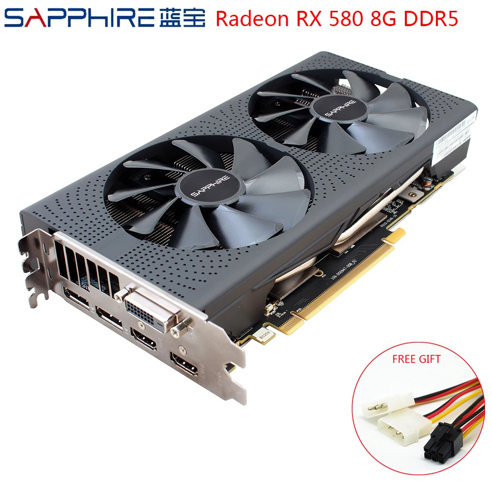 

SAPPHIRE AMD Radeon Video Cards RX580 8GB Gaming PC Graphic Card RX 580 8GB GDDR5 256bit For Gaming Computer Used RX580 Cards