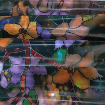 

Magnolia Pattern Stained Glass Film Static Cling Heat-Control Multi-Size Removable Home Decoration Tint-Film 23.62''by78.7''