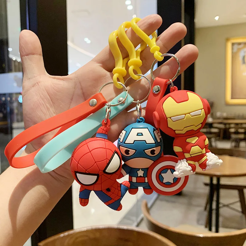 Новинка брелок для ключей Marvel Человек-паук Железный человек Халк Мультфильм
