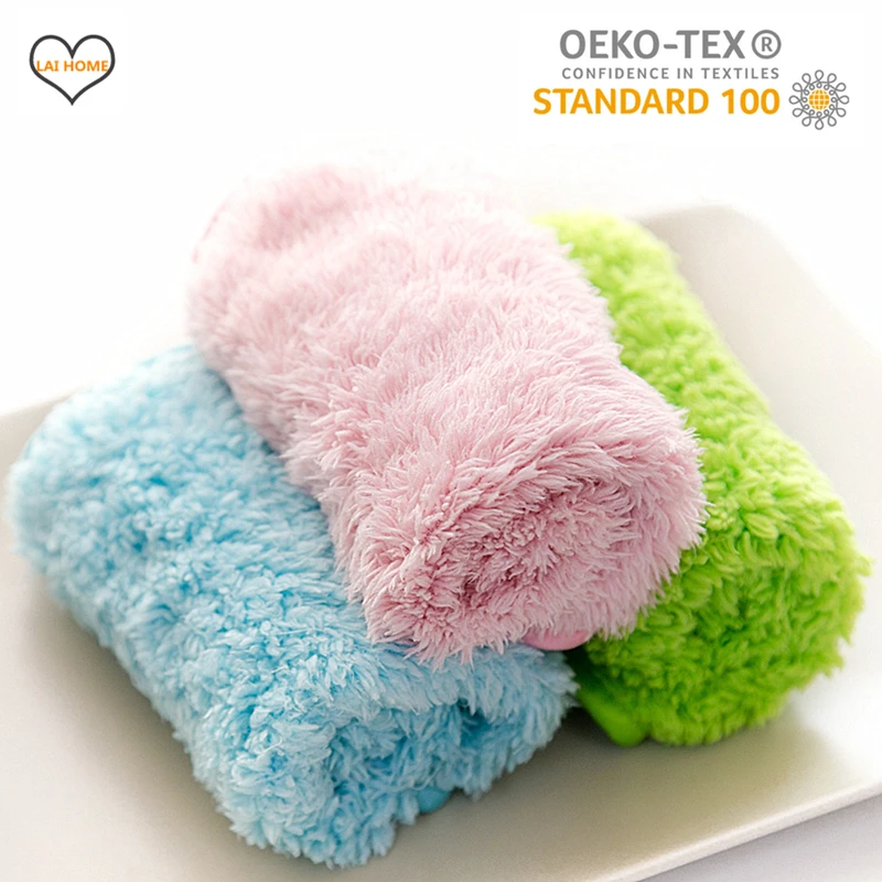 4PCS Fluffy Kitchen Rags Duster Cleaning Cloth Absorbent Dish