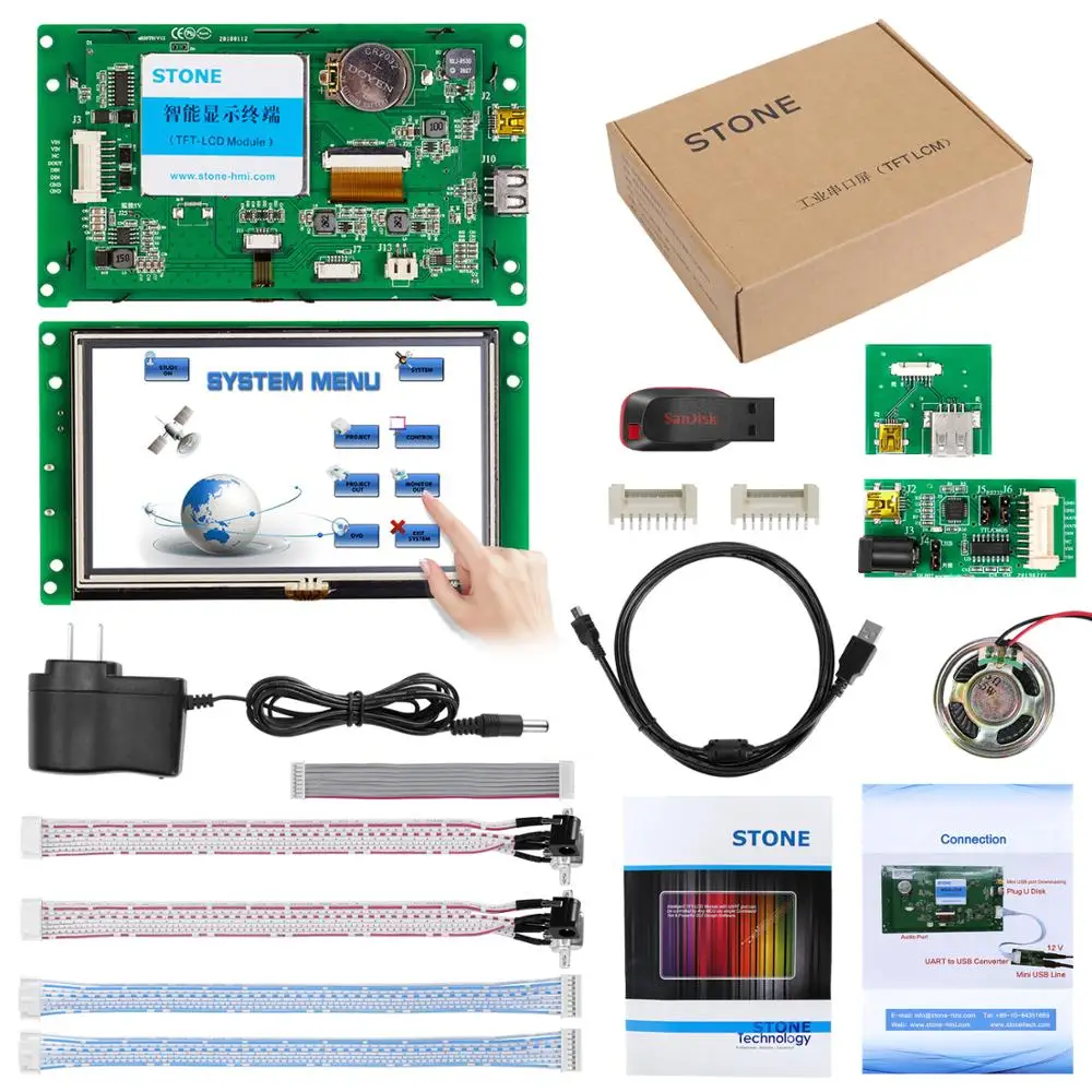 5,0 "HMI резистивная сенсорная ЖК-панель модуль с контроллером платы + программа для промышленного