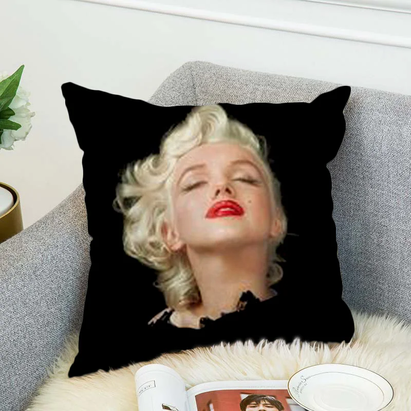 Marilyn Monroe Pillow Case Polyester Decorative Pillowcases Throw Pillow Cover style-4