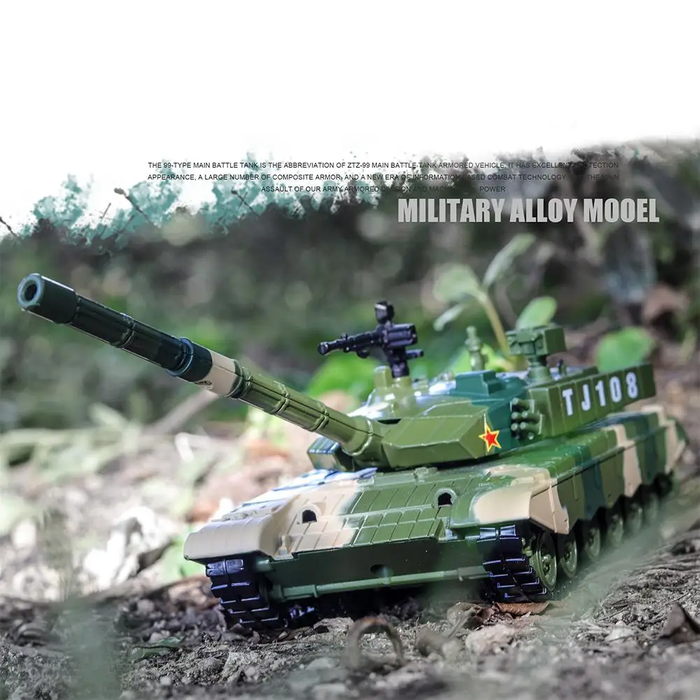 RCtown 1:32 Simulation Camouflage Tank Model Light Effect Alloy Pull Back Toy Car Collection