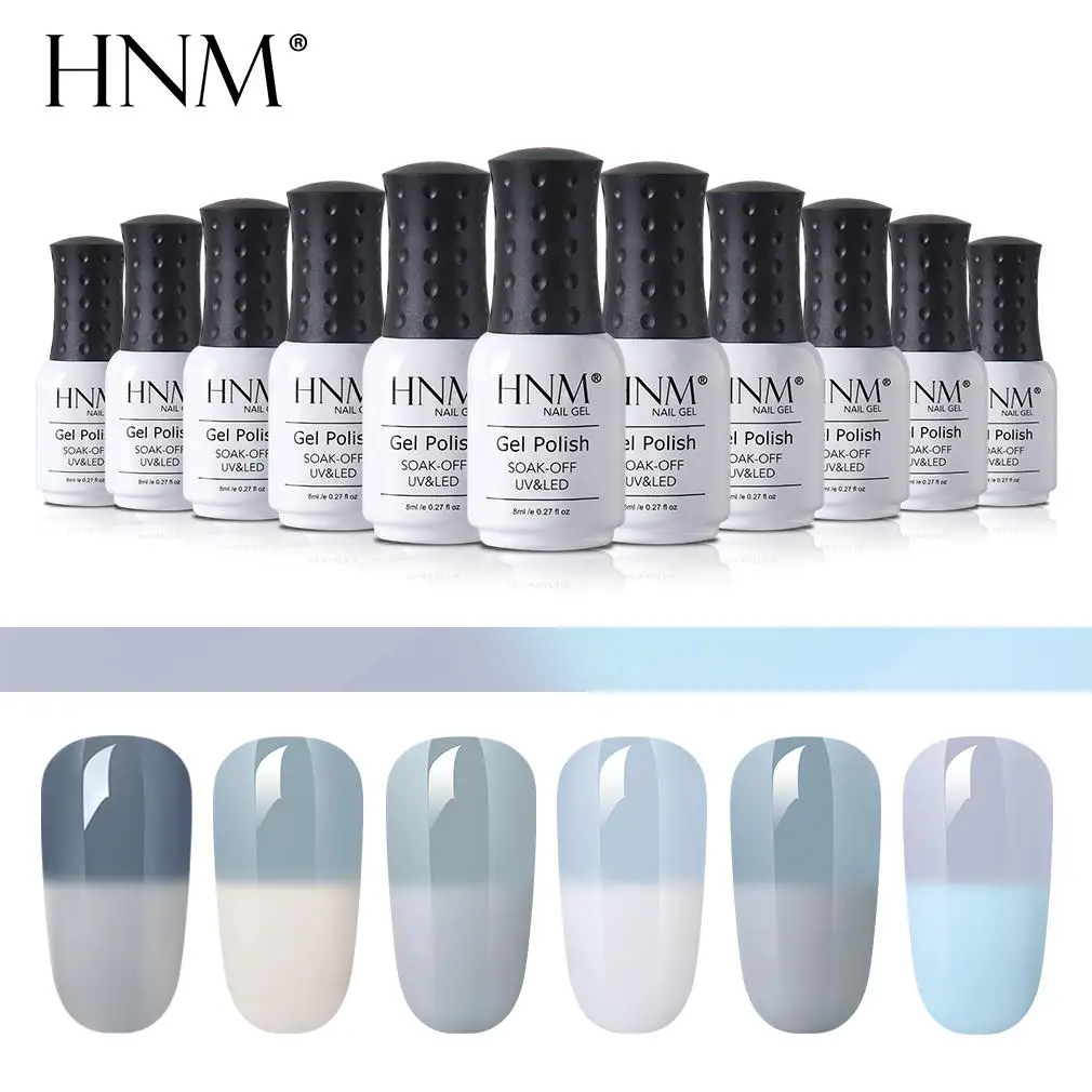 

HNM Gray Red Teperature Change 8ML UV Gel Nail Polish Soak Off LED Lamp Semi Permanent Lucky Lacquer Vernish Gellak Gelpolish