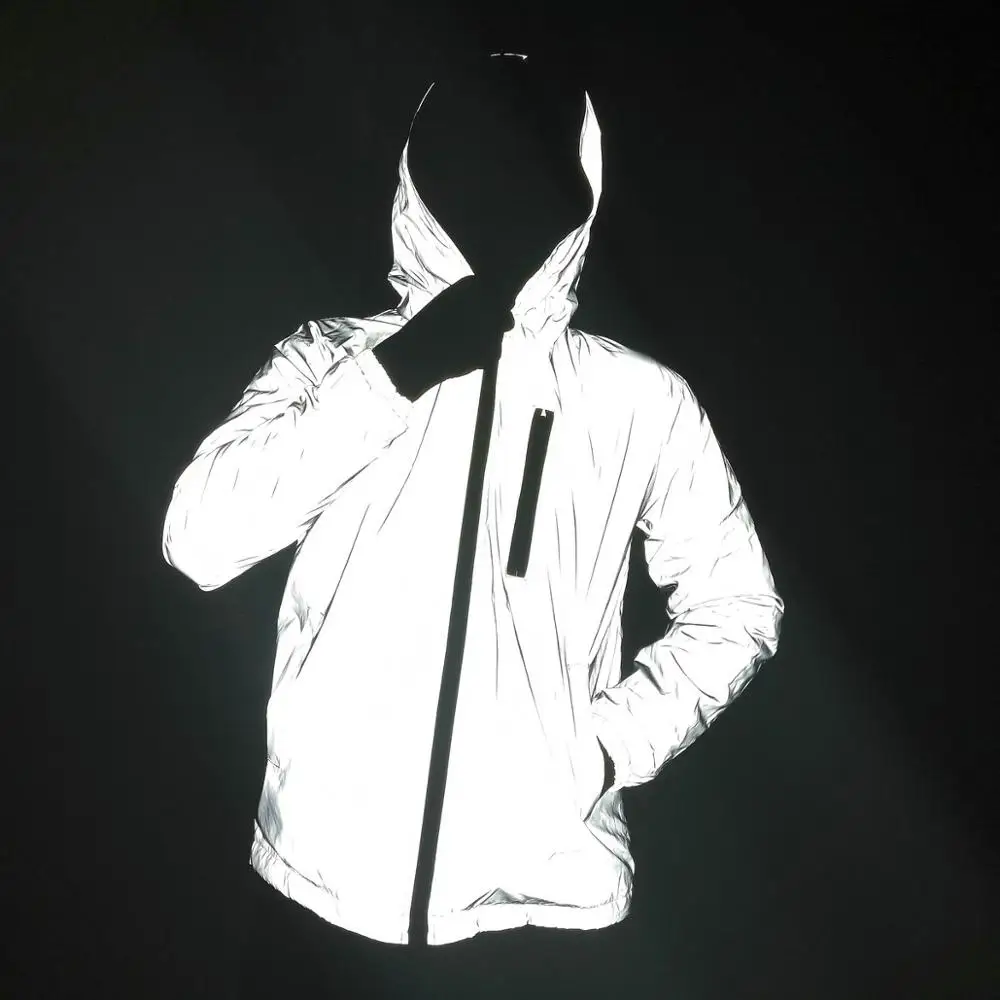 Very best  Winter Thicken 3M Reflective Light Men Jacket Women Plus Velvet Jackets Hip Hop Streetwear Skateboa