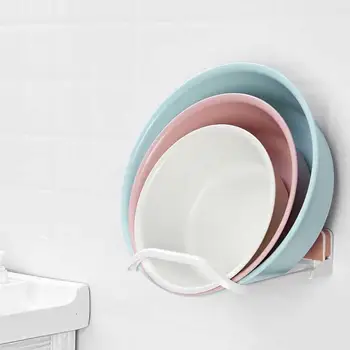 

Punch-free folding washbasin stand toilet basin storage rack Wall Mounted Foldable Wash Basin Storage Racks Bathroom Accessories