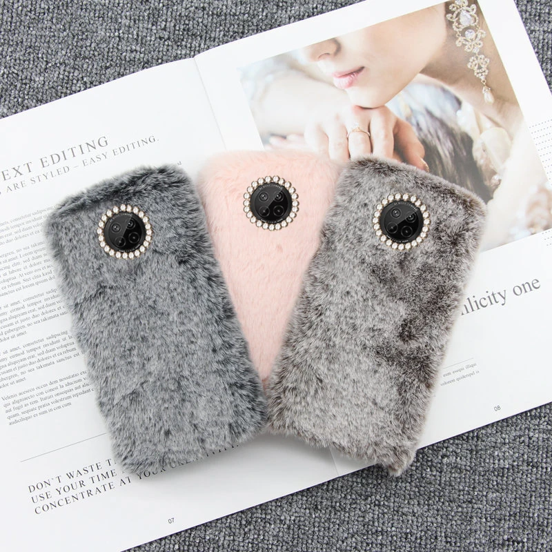 

Huawei Y9A Case Rabbit Plush Fur Warm Phone Case For Huawei Y9A Y9 A Fashion Silicone Shockproof Protection Back Cover 6.63 inch