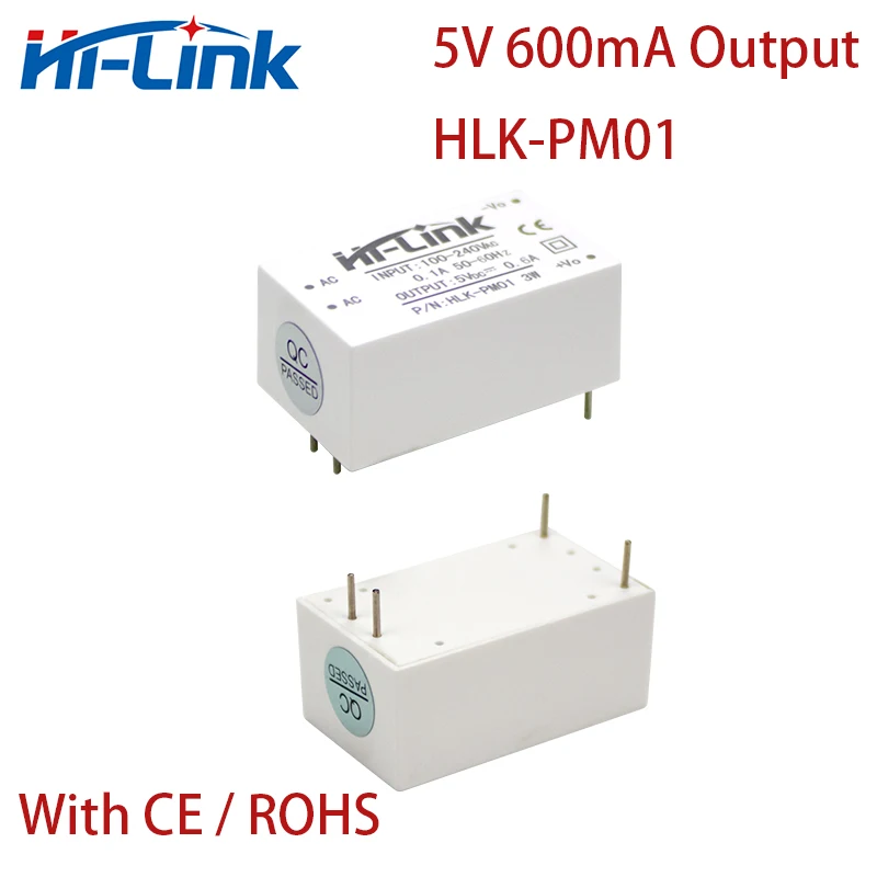 HLK PM01 in white 110V 220V to 3W 5V 600mA AC DC switch источник питания для изолированного