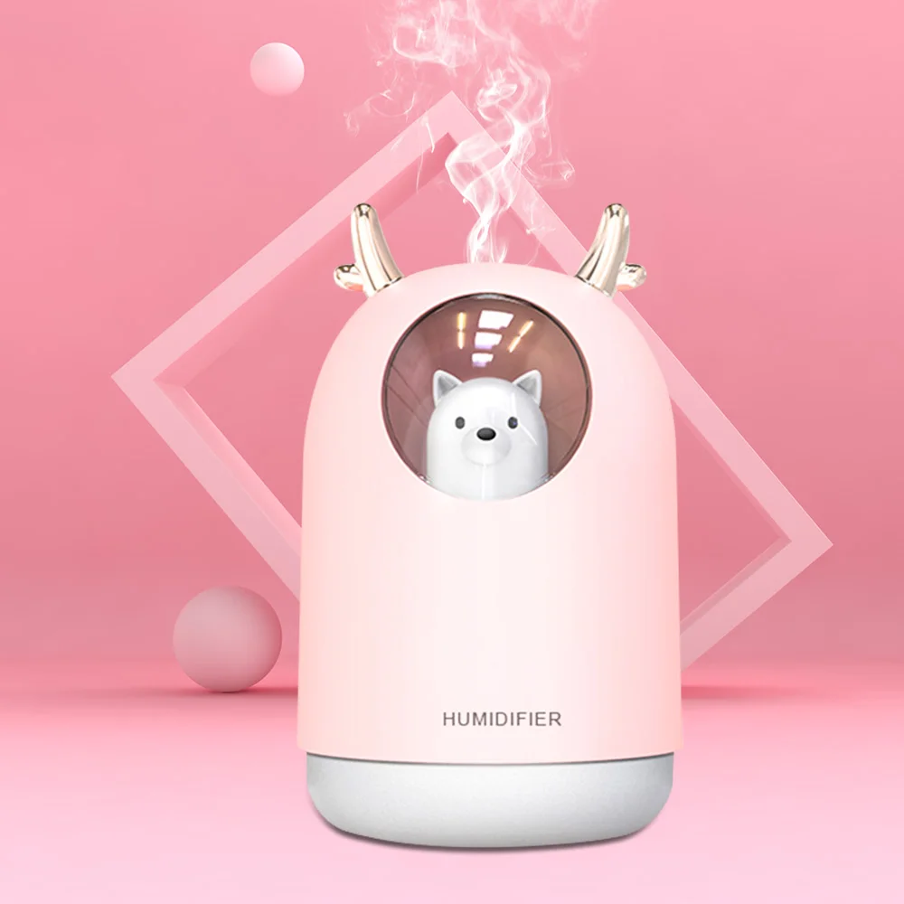 

Ultrasonic Electric USB Deer Air Humidifier 300ML Pet Timing Aroma Essential Oil Diffuser Cool Mist Maker Fogger With Light