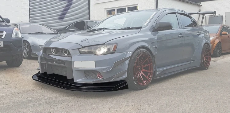 Для Mitsubishi EVO 10 VRS стиль Wide Ver. Стекловолокно передняя губа с диффузором FRP стекловолокно бампер разветвитель поднос комплект отделка