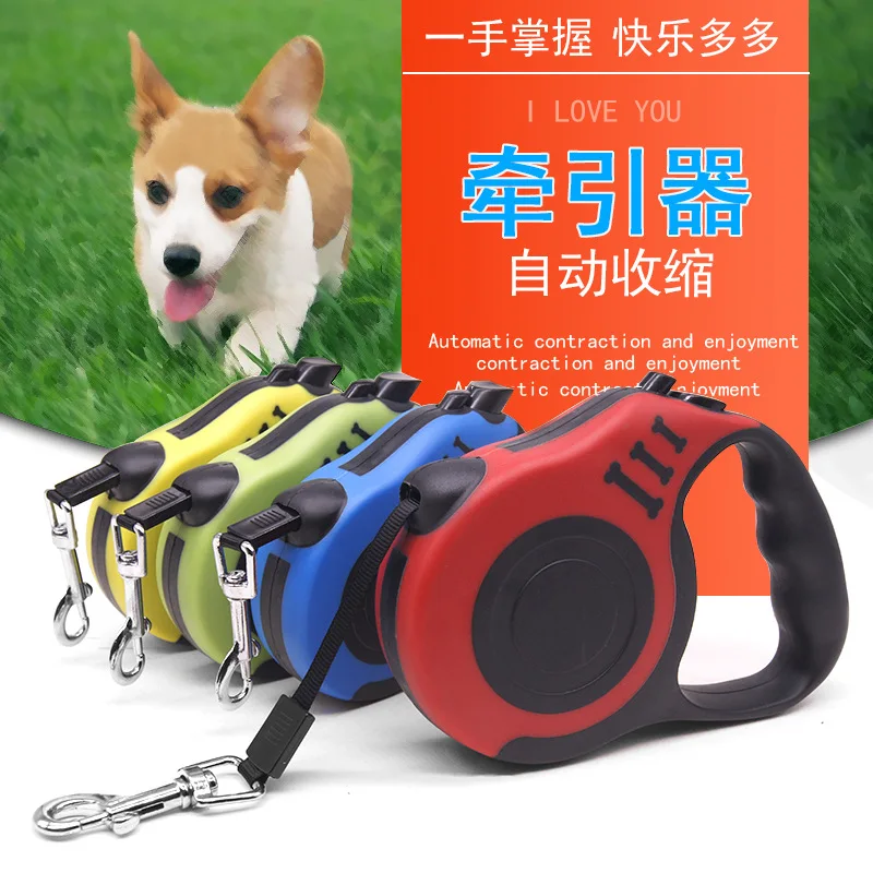 

3M 5M luxury dog leash nylon belt retractable automatic roulette release rope for puppy small large cat pet accessories products