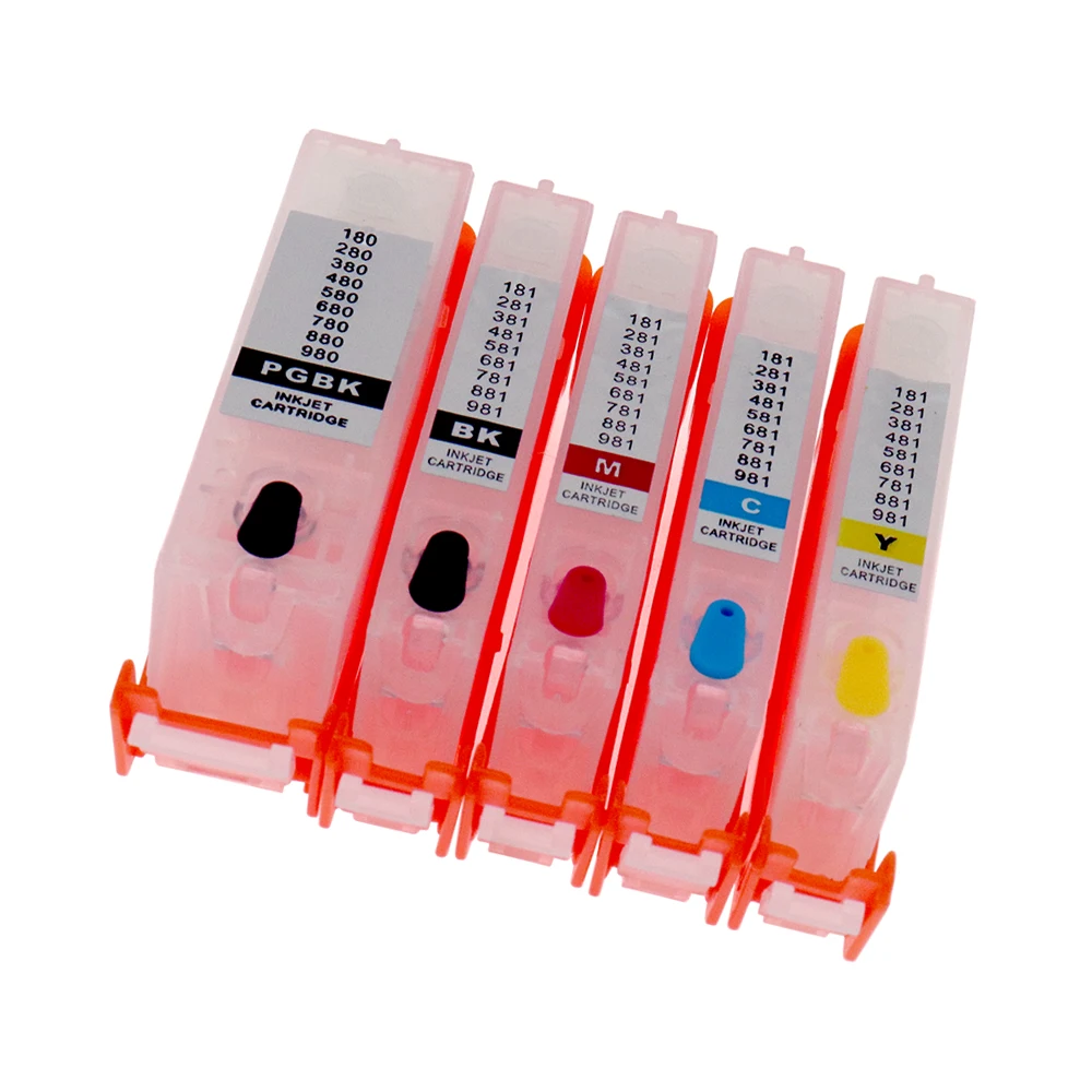 

Vilaxh 5PCS Refillable Cartridge PGI 580 PGI 581 For Canon CLI581 PGI 580 PIXMA TR7550 TR8550 TS6150 TS8150 TS9150 TS9155