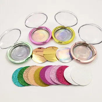 

New Lashes Packaging 20 Pcs Empty Plastic Circle Box with Tray Wholesale 25mm Mink Eyelashes