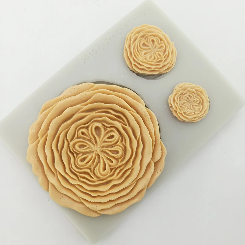 

minsunbak 3D Floral Silicone Mold DIY Chocolate Epoxy Clay Mould Cake Decoration Baking Tool
