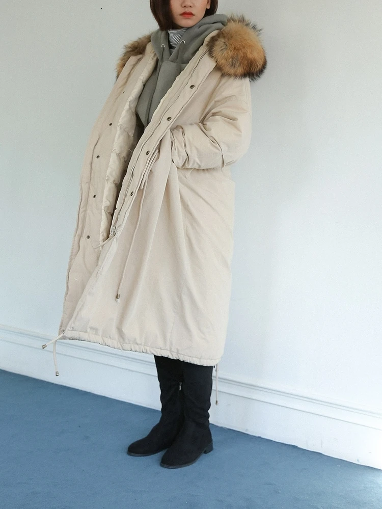 SHENGPALAE, новинка, модное зимнее однотонное пальто с капюшоном и меховым воротником, женское свободное повседневное хлопковое пальто для улицы A102