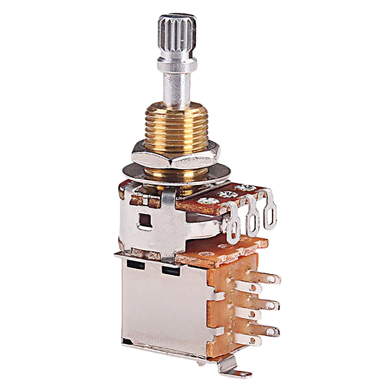 

A500K Potentiometer Push Pull Switch Splined Dpdt Pot Shaft 25Mm Electric Guitar Tone Volume Parts Guitar Parts & Accessories
