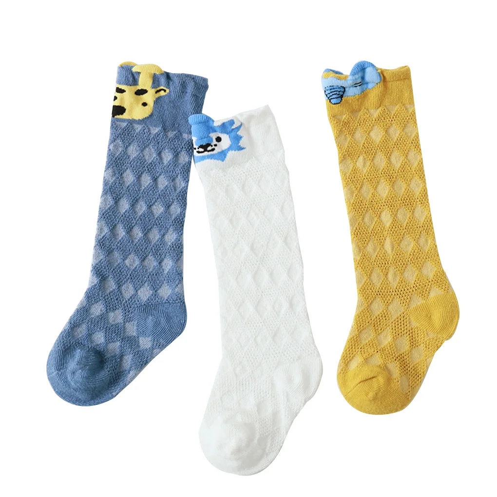 Baby Girl Summer Knee High Socks Cotton Mesh Socks for Newborns Cartoon Baby Boy Socks 3 Pair - Цвет: NO.6