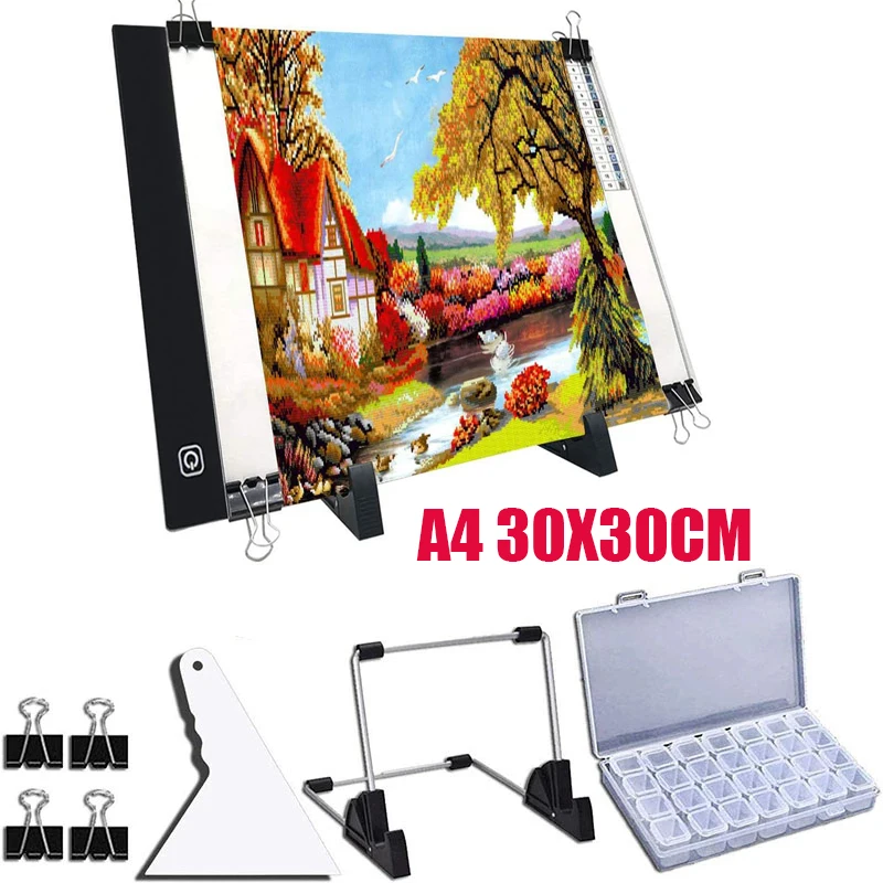 A5/A4/A3 Drawing Tablet Board USB Powered Dimmable LED Light Pad For  Drawing,Tracing,Diamond Painting Accessories Pen Stand Tray