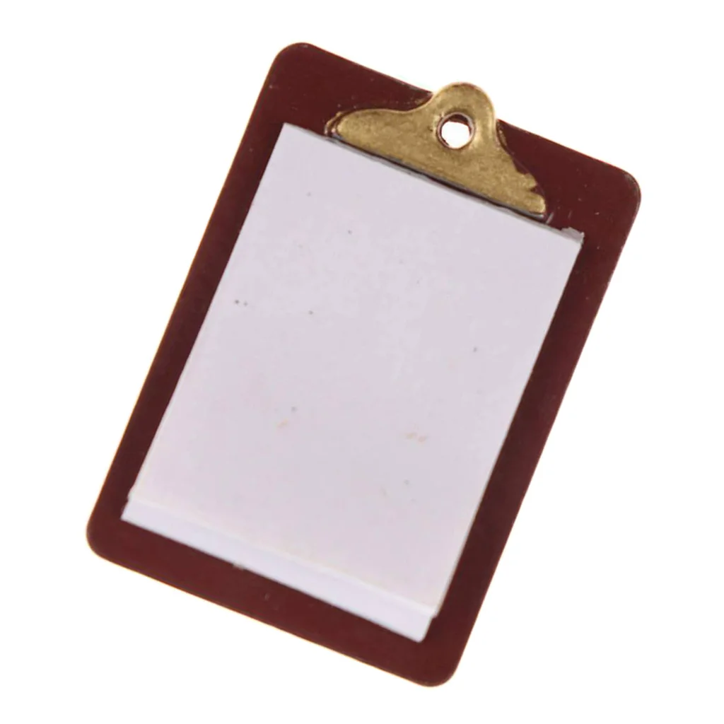 1/12 Mini Dollhouse Miniature Accessories Clipboard W/ Real Paper Attached