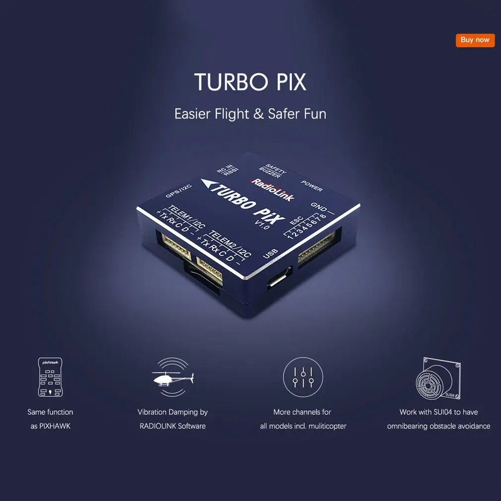 Radiolink TURBO PIX V1.0 модуль PPM SBUS игровые джойстики с поддержкой 8-канала вывода для Радиоуправляемый Дрон Вертолет модель игрушки
