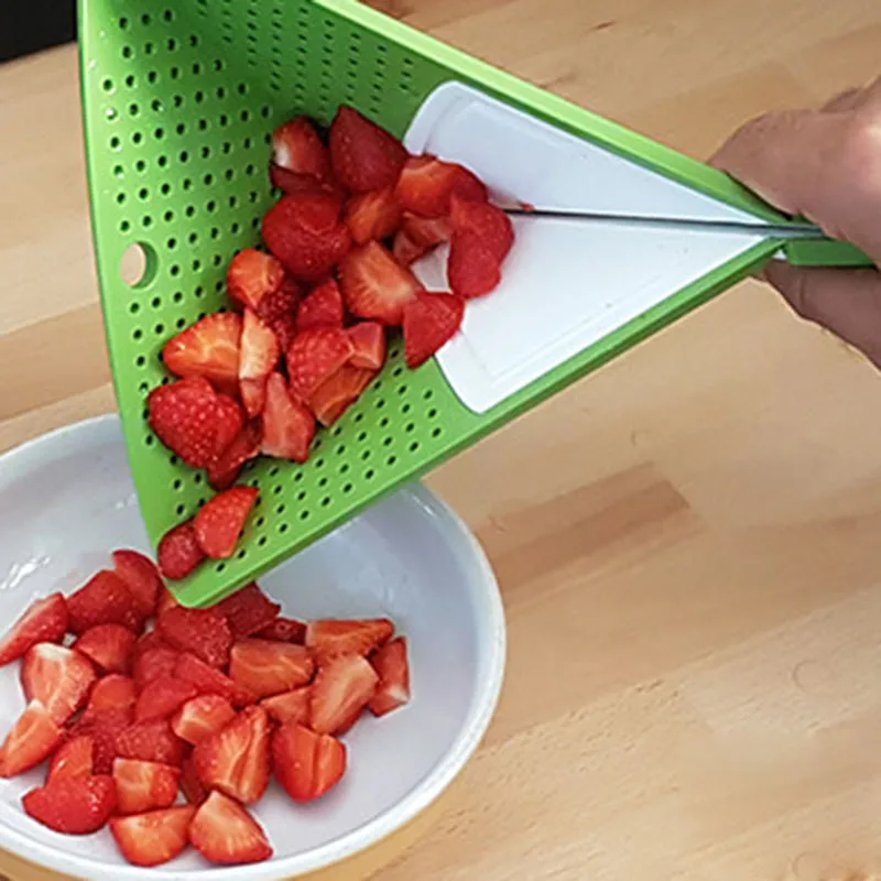 

Portable Rinse Chop Folding Board Fruit Plastic Cutting Boards Strainer Multifunctional Foldable Chopping Board Kitchen Stuff