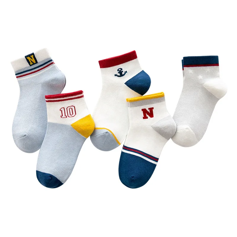 

Children Summer BOY'S Socks Thin Fishnet Stockings Pure Cotton Shaoxing Big Boy Short Socks Mainland China No-show Socks 3-