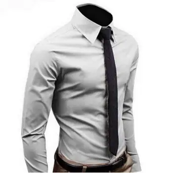 

Gran venta de camisa de negocios de estilo británico para hombre de manga larga para hombre Hgih de algodón de calidad Slim ropa