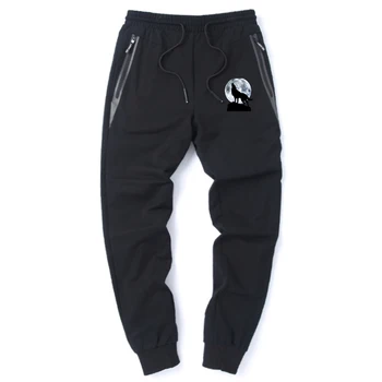 

Mens Moon Lonely Wolf Vintage Print Cool 2020 Pants Popular Fashion Leisure Beam Feet pant Streetwear Funny Male Casual Trousers