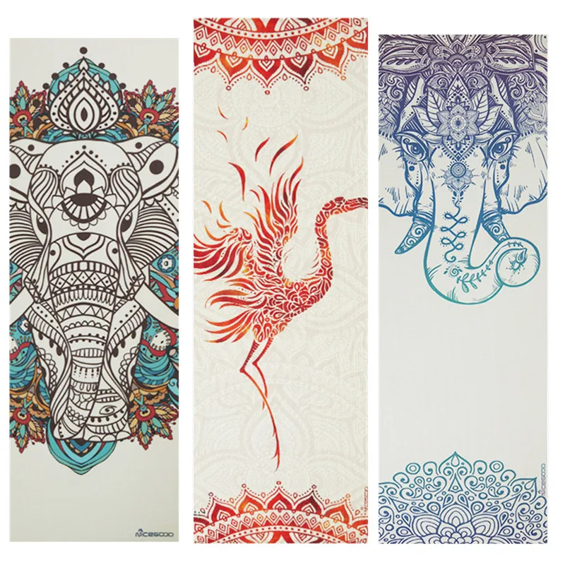 

PVC Yoga Mats 183*61cm*5mm Double Printed Non Slip Eco-Friendly Beginner Pilates Dance Fitness Mat Exercise Mat With Yoga Bag