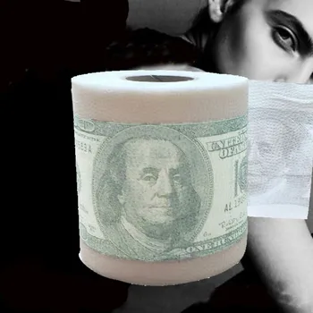 

1 Roll 80 sheets 3 layers Funny America US Dollars Roll Toilet Paper Bathroom Prank Joke Fun Paper Tissue Rolling Paper Gift