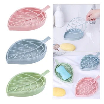 

Multifunctional Household Storage Soap Box Bathroom Shower Leaf Shape Soap Box Dish Storage Plate Tray Holder Case Container