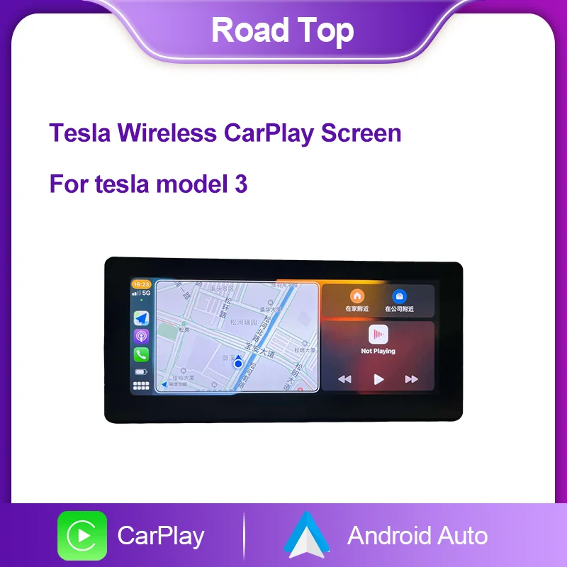 10 25 &quotLinux Apple CarPlay для Tesla Model 3 с автомобильным воспроизведением Android Авто Mirror link GPS