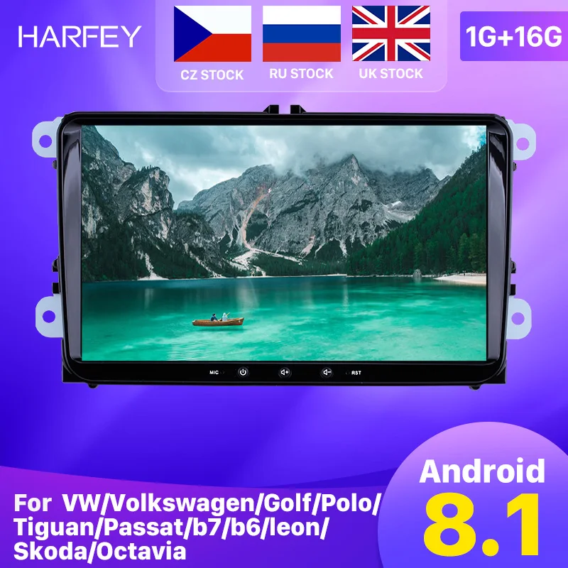 Harfey Android 8,1 2Din для VW/Volkswagen/Golf/Polo/Tiguan/Passat/b7/b6/leon/Skoda/Octavia автомобильный Радио gps автомобильный мультимедийный плеер