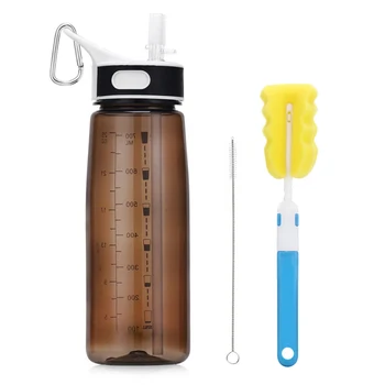 

Sports Drinking Bottle For Running, Athletic, Excerise With Straw & Handle, Water Bottle BPA-Free Leakproof Wide Mouth