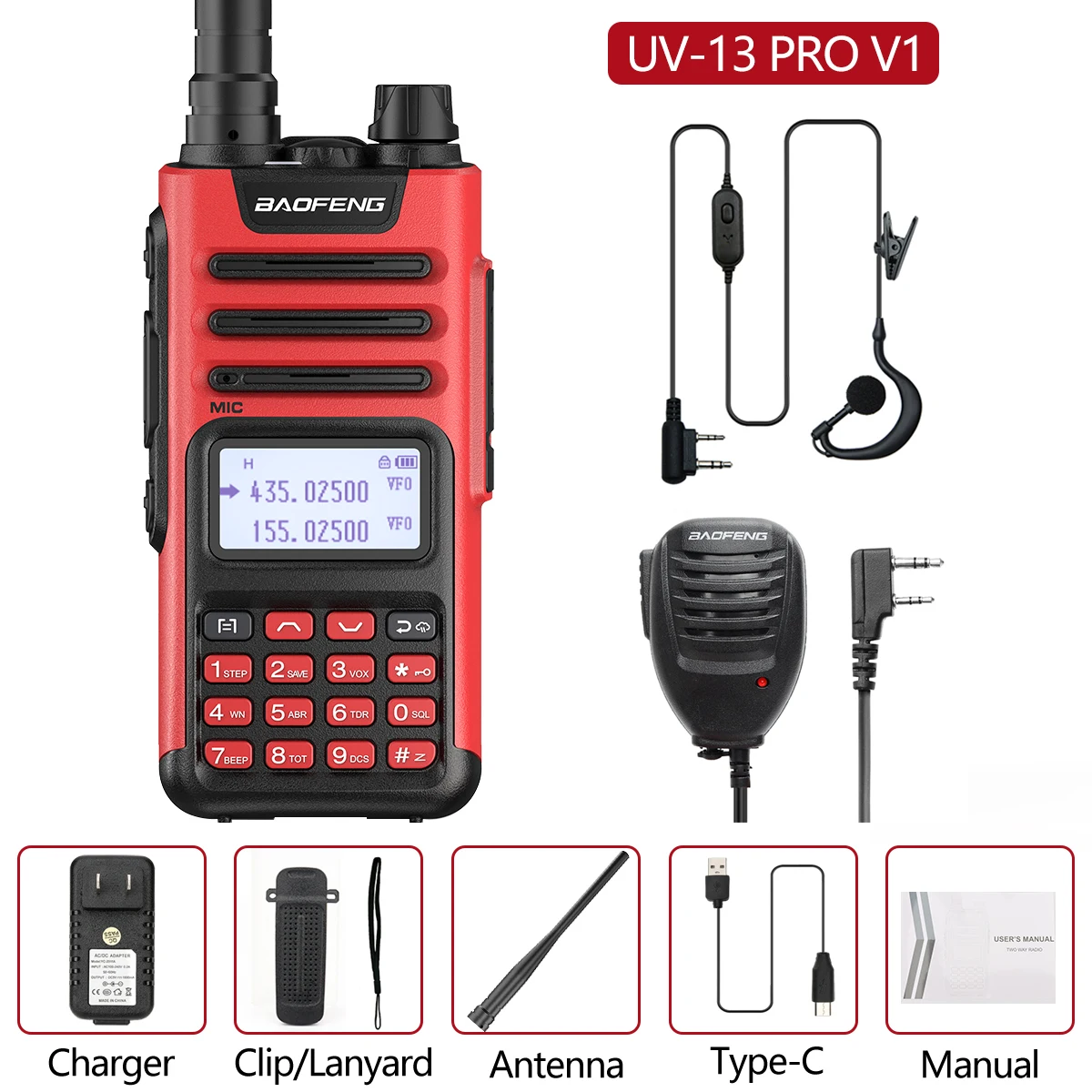 best buy walkie talkie Baofeng UV 13pro 10W 8800mAh Powerful Walkie Talkie with USB Charger Long Range Ham Two Way Radio UV13 PRO Upgrade UV-5R UV-10R long distance walkie talkie Walkie Talkie