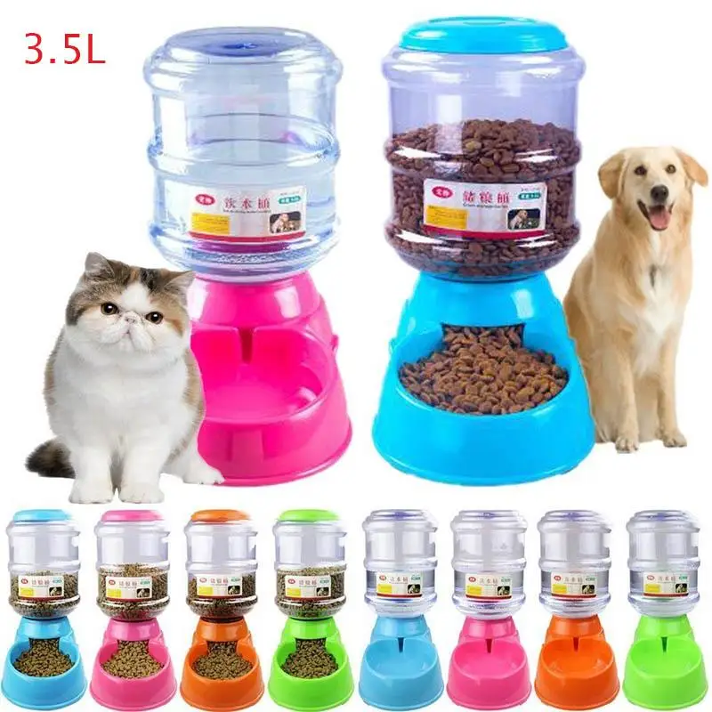 3.5L Dog Automatic Feeders For Cats Dogs Drinking Fountain Cat Pet Feeding Device Food Bowl Water | Дом и сад