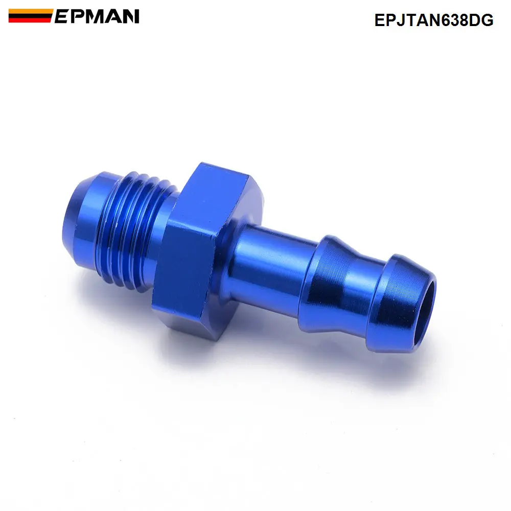 EPMAN 10PCS 6AN Male Flare To 3/8 Hose Barb Aluminum Fittings AN6-3/8 Push  On Barb Fuel Line Adapter Straight EPJTAN638DG