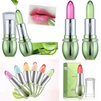 

New ALOE VERA Natural Temperature Change Color Jelly Lipstick Long Lasting Moistourizing Nutritious Lip Makeup
