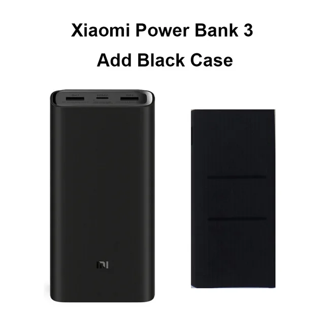Add Black Case Xiaomi power Bank 3 20000 мАч порт выход PD быстрое зарядное устройство Внешний аккумулятор Xiaomi 20000 мАч power bank для ноутбука - Цвет: Add Black Case