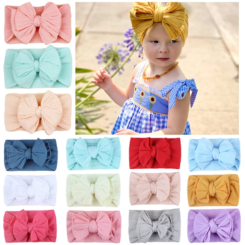 Headband Hair-Accessories Comfortable Nylon Bowknot Baby Newborn Baby-Girl Lovely Elastic