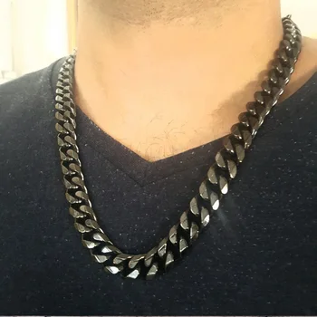 

Hiphop Stainless Steel Curb Cuban Chain Necklace For Men Boy 3mm 4.5mm 6mm 7.5mm With 20 Inch 24inch
