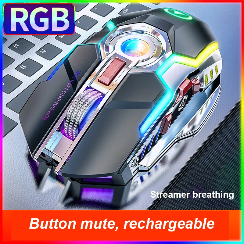 small computer mouse Matte A5 RGB Streamer Mouse Mini Wireless Mouse Gaming Silent Laser Optical 2.4GHz Game USB Rechargeable Laptop Ergonomic Design silent wireless mouse