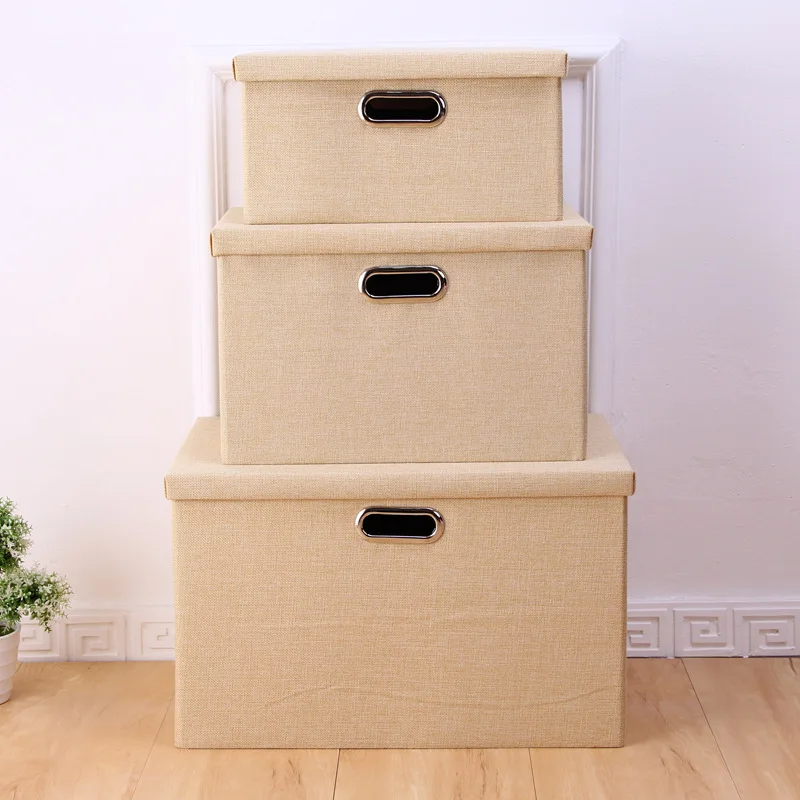 Японский простой одежда домашний футляр для хранения шкаф картон Органайзер коробка мусора одеяла простыни Органайзер картон хлопок