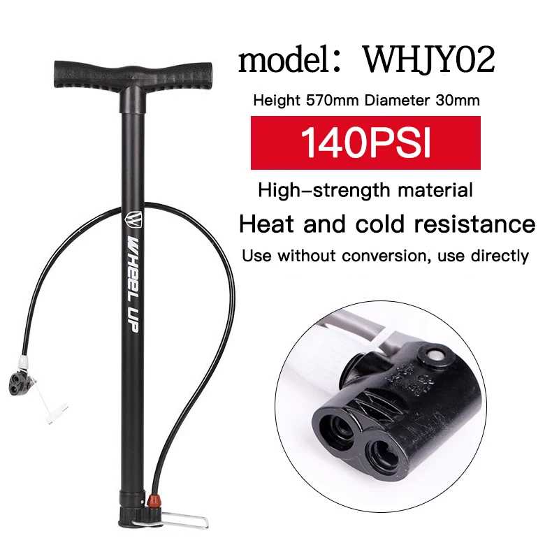 WHJY-02 Портативный мини-велосипедный насос высокого давления 120PSI, велосипедный ручной насос, стальные аксессуары для велосипеда, цилиндрический баскетбольный насос - Цвет: WHJY-02