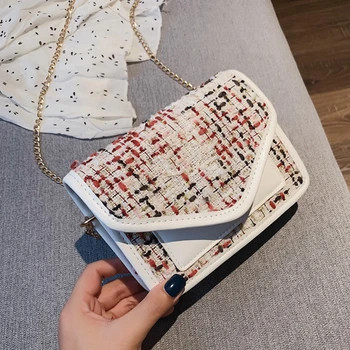 

Women Casual Patchwork Print Cover Chains Flap Shoulder Bag Ladies Fashion Hard PU Crossbody Handbags Versatile Bags