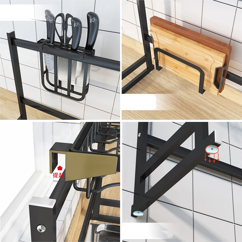 Кухня нержавеющая сталь раковина дренажная стойка полка DIY Посуда Столовые