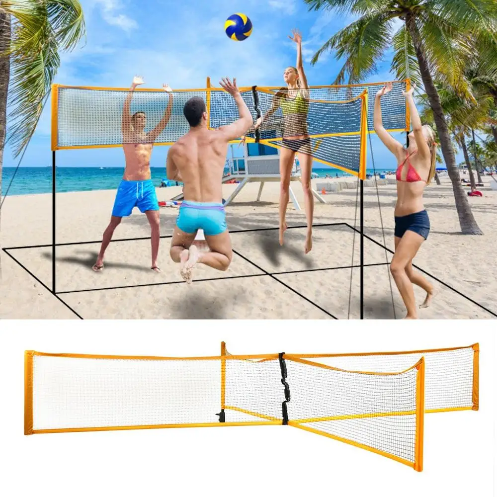 

Portable Professional Outdoor Sand Grass Or Indoors Cross Volleyball Sports Volleyball NetQuickstart Tennis Badminton Square Net