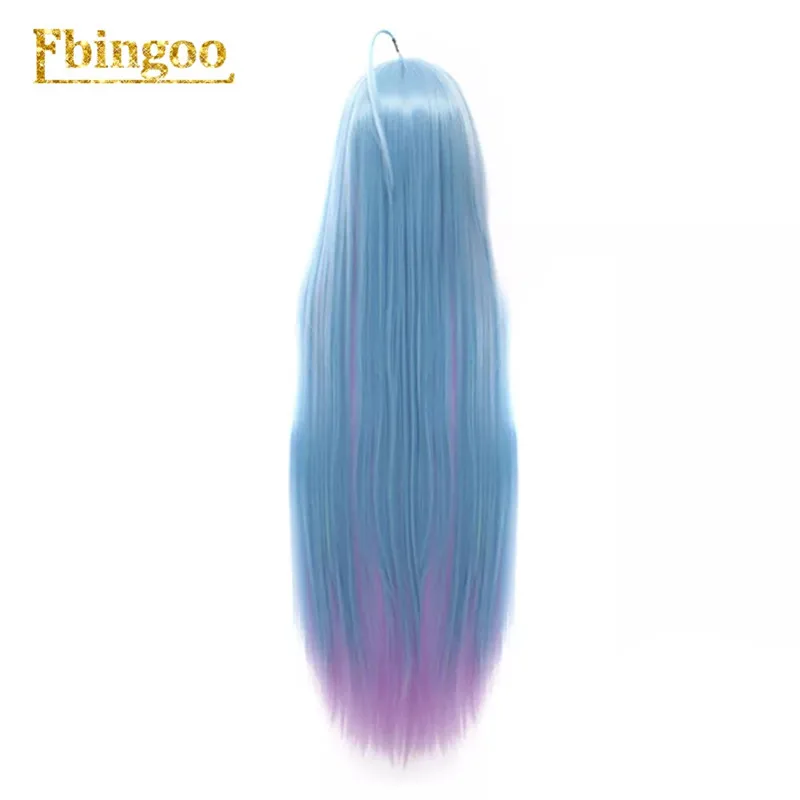 Ebingoo Hair cap+ No Game No Life Shiro натуральный длинный прямой 2 тона синий фиолетовый микс Синтетический Косплей парик для Хэллоуина